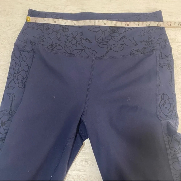 Sketchers Navy Blue Floral Skinny Leggings S? - Picture 6 of 8